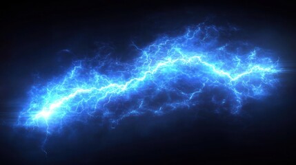 Abstract blue electrical discharge, lightning strike.