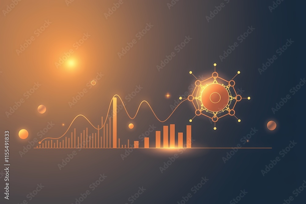 Aufkleber ascending growth: abstract illustration of exponential growth and interconnectedness. a blend of fut