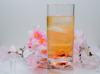 桜花シロップのハイボール