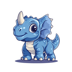 Obraz premium Adorable Baby Triceratops Illustration