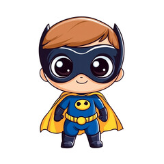 Obraz premium Adorable Superhero Boy: A Cute Cartoon Illustration