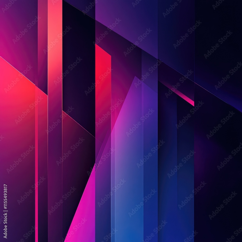 Poster abstract geometric design featuring vibrant colors and sharp angles.