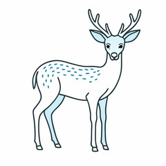 Obraz premium Elegant deer with antlers standing gracefully on white background