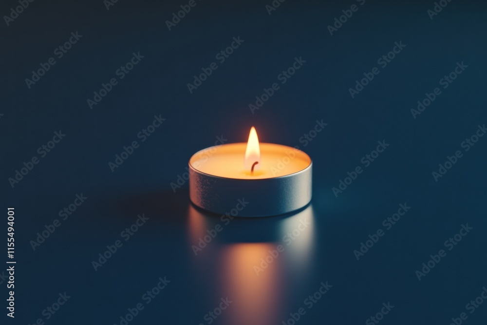 Aufkleber soft glow of a single lit candle on a dark surface creating a calm and peaceful ambiance. generative