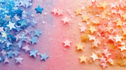 Verduisterende gordijnen Pastel star sprinkles on ombre background. © afif