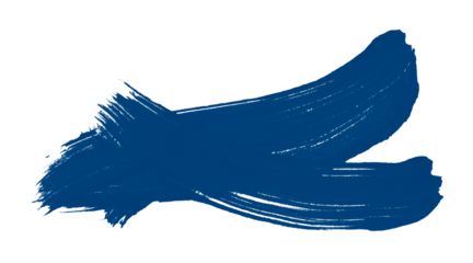 Horizontal blue brush strokes on transparent background.