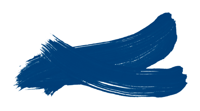 Horizontal blue brush strokes on transparent background.