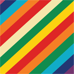 Irregular Rainbow Striped Seamless Hand-Drawn Vector Pattern.