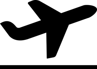 Plane flat icon editable stroke. Travel concept. Airplane icon vector silhouette travel flight simple logo on isolated transparent background. Flight transport symbol.