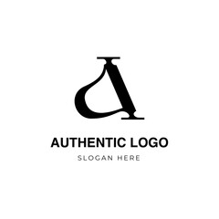 Letter A logo mark, beautiful letter vector logo, stylish serif font.