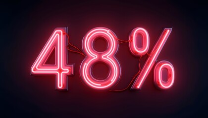 Forty-Eight Percent Off Neon Sign:  Red Glowing Sale Advertisement