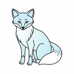 Obraz premium fox sitting gracefully on a white background, showcasing its elegant features