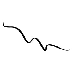 Abstract wave black line element transparent png file