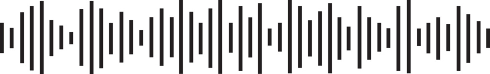 Audio waves icon. Voice message and sound representation Record music player. Mobile talk track. Podcast soundwave. Social network speech audio. Equalizer spectrum noise. Vector illustration.