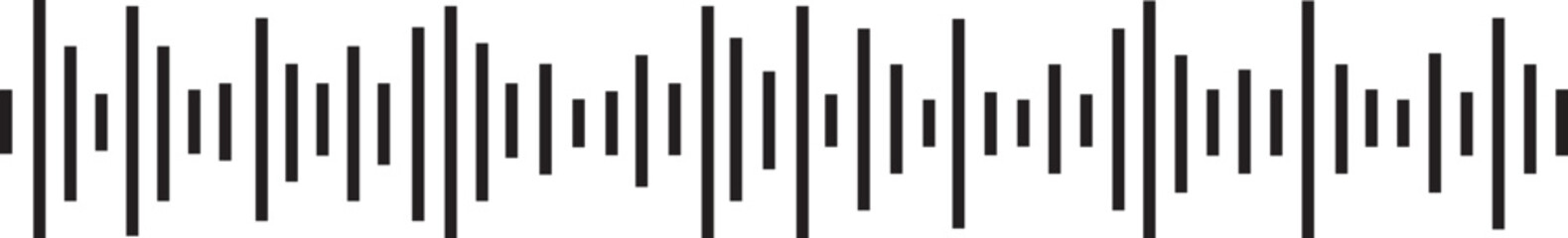 Audio waves icon. Voice message and sound representation Record music player. Mobile talk track. Podcast soundwave. Social network speech audio. Equalizer spectrum noise. Vector illustration.