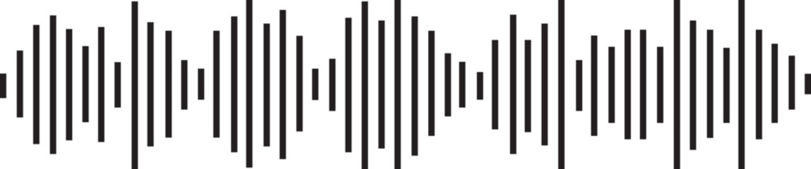 Audio waves icon. Voice message and sound representation Record music player. Mobile talk track. Podcast soundwave. Social network speech audio. Equalizer spectrum noise. Vector illustration.