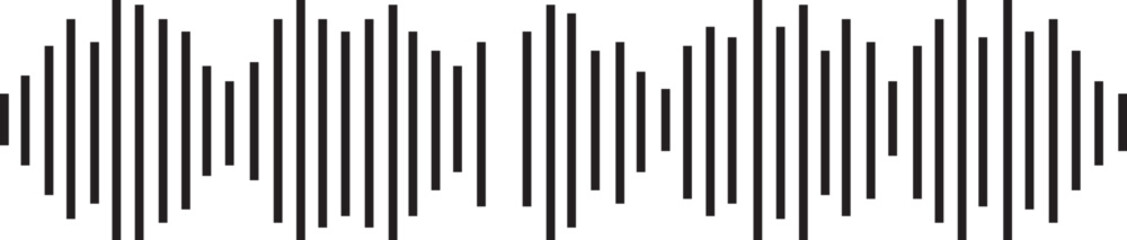 Audio waves icon. Voice message and sound representation Record music player. Mobile talk track. Podcast soundwave. Social network speech audio. Equalizer spectrum noise. Vector illustration.