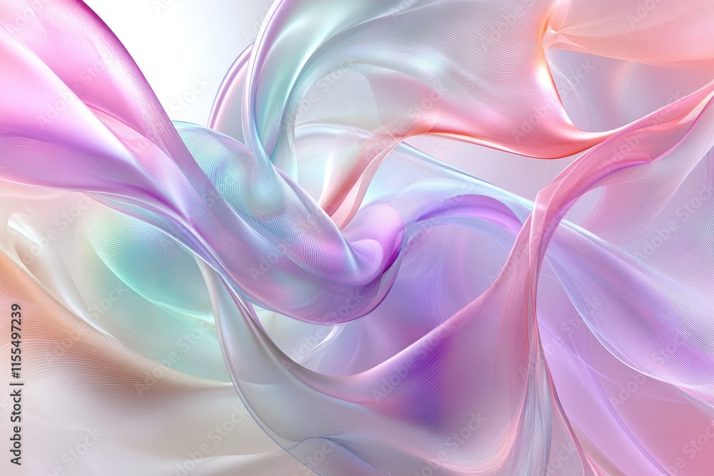 Aufkleber abstract pastel fabric flowing smoothly, creating a dreamy and ethereal image.