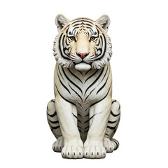 Obraz premium Marble tiger figurine isolated on transparent background png
