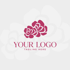Two beautiful pink flowers logo
