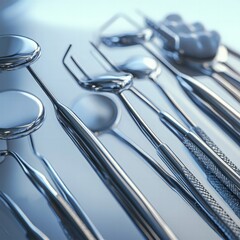 Dental instruments preparation dental clinic professional equipment clean environment close-up view oral health care
