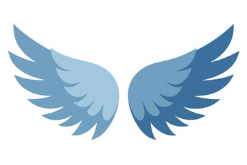 Obraz premium Angel Wings silhouette illustration on white background