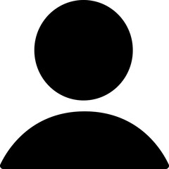 Profile user icon. Person profile avatar with account symbol. Black Flat vectors isolated on transparent background. Icons for applications and communication. Social media concepts.