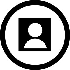 Profile user icon. Person profile avatar with account symbol. Black Flat vectors isolated on transparent background. Icons for applications and communication. Social media concepts.