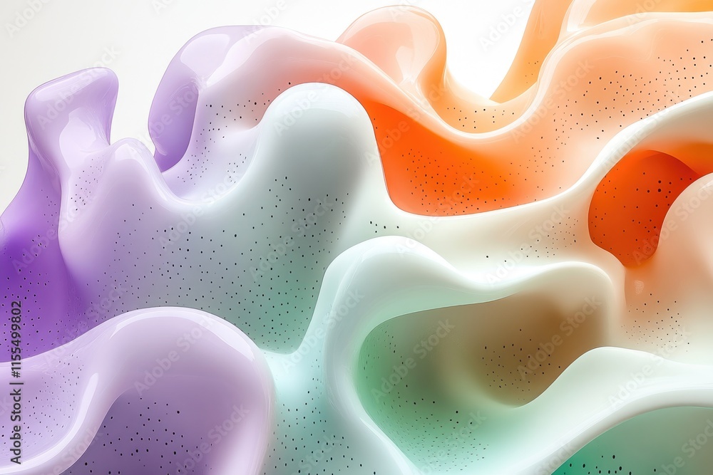 Poster abstract pastel-colored liquid swirls with subtle texture, creating a dreamy and fluid visual.