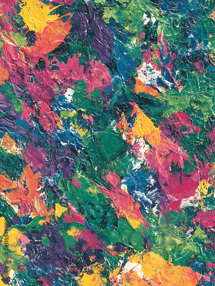 Aufkleber vibrant abstract expressionist brush stroke paint texture in bold colors : generative ai