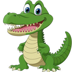 Naklejka premium Adorable Cartoon Crocodile Illustration