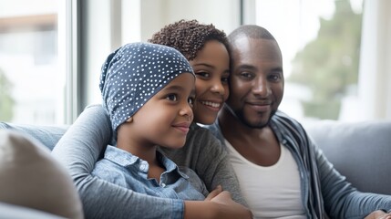 Obraz premium African family bonding on cozy sofa at home