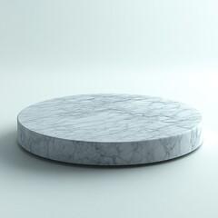 Round marble pedestal, isolated on white background.
