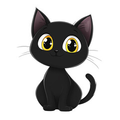 Adorable Black Kitten with Big Eyes