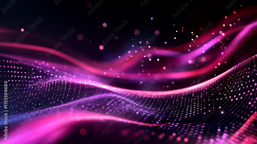 Poster colorful abstract wave patterns create a mesmerizing visual experience of vibrant energy and motion