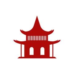 Red Chinese Architectural Gate Illustration
