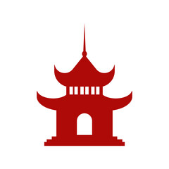 Red Chinese Architectural Gate Illustration
