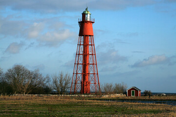 red lighthouse in the country