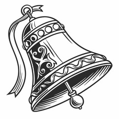 Vintage Christmas Bell Black silhouette