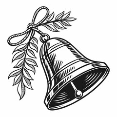 Vintage Christmas Bell Black silhouette