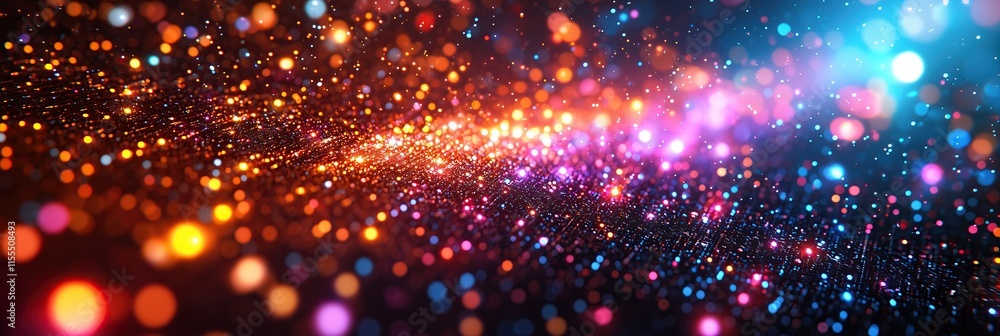 Poster vibrant bokeh lights colorful sparkles festive background