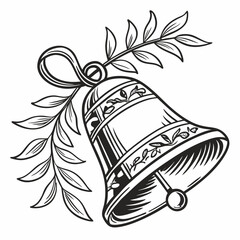 Vintage Christmas Bell Black silhouette