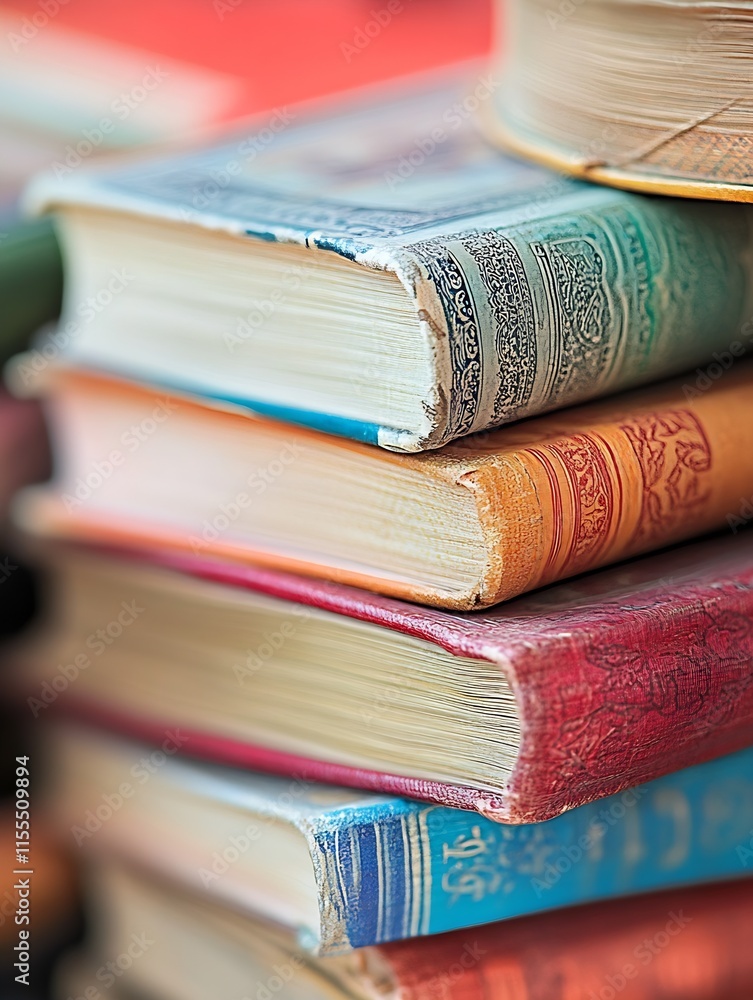 Aufkleber Stack of Colorful Books Signifying Knowledge and Education : Generative AI