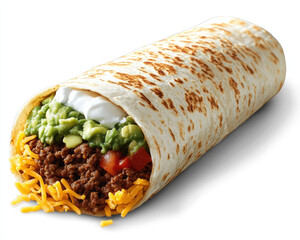 Supreme Burrito with Ground Beef, Sour Cream, and Guacamole