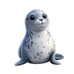 Fototapeta premium Adorable Baby Seal Pup: A Delightful Digital Painting