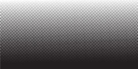 Fototapeta premium Halftone gradient. Dotted gradient, smooth dots spraying and halftones dot background seamless horizontal geometric pattern vector template set. dots vector