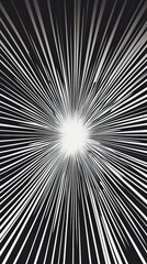 Fototapeta premium Abstract Black and White Radial Lines Design
