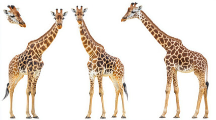 Obraz premium giraffes in focus: stunning images against a clean backdrop