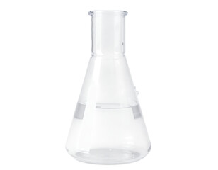 glass flask with a liquid
