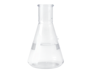 glass flask with a liquid